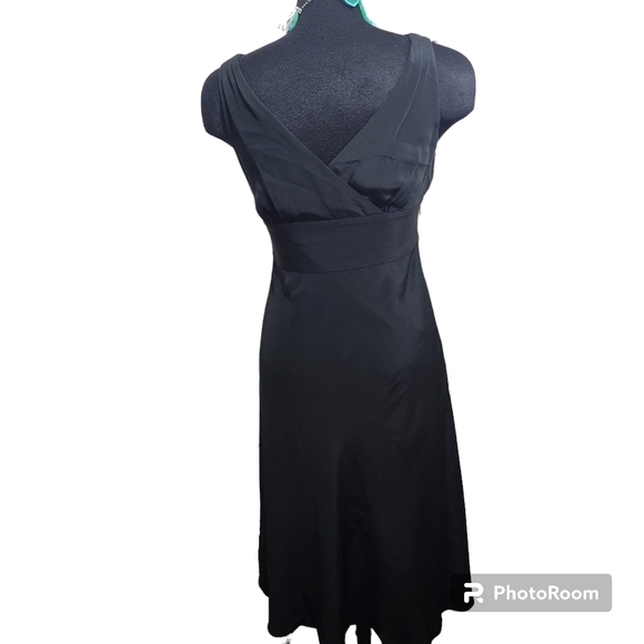 J CREW Women's 10 Silk Lined Sophia Dress Black Sleeveless Side Zip - Picture 2 of 3